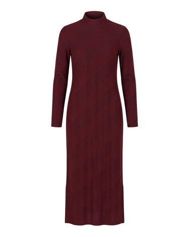 DIAGONAL RIB MAXI DRESS - Structured ribbed maxi dress with directional paneling