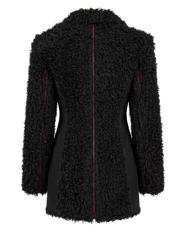 REDLINE Shaggy Jacket - Contrast-stitch shaggy faux-fur jacket