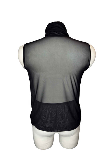 OBSCURA Sleeveless Turtleneck Mesh Top