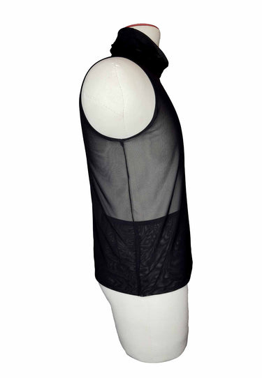 OBSCURA Sleeveless Turtleneck Mesh Top