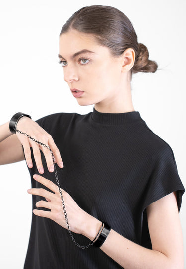 Open Cuff Bracelet Set with Chain "Handcuff Bracelets" - MYL BERLIN - 4260654110265 - 4260654110265