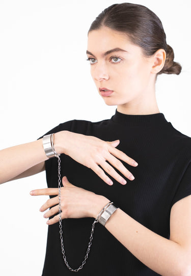 Open Cuff Bracelet Set with Chain "Handcuff Bracelets" - MYL BERLIN - 4260654110265 - 4260654110265