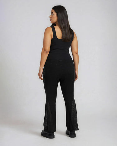 PHANTOM Flare Dramatic mesh flared trousers