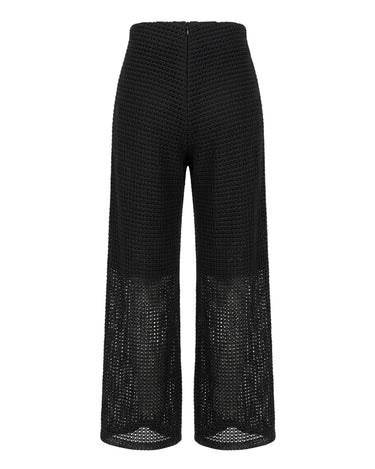 ORBIT Crochet - Sheer crochet wide-leg trousers