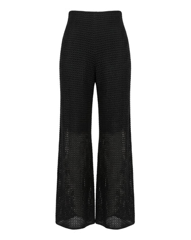 ORBIT Crochet - Sheer crochet wide-leg trousers