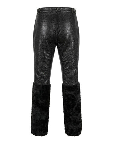 OATH Fur Trousers - Fur-trimmed organic leather trousers