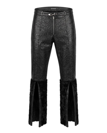 OATH Fur Trousers - Fur-trimmed organic leather trousers