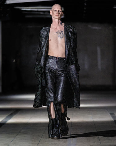 OATH Fur Trousers - Fur-trimmed organic leather trousers