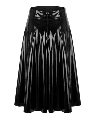 ONYX Flare Skirt High-shine patent flared skirt