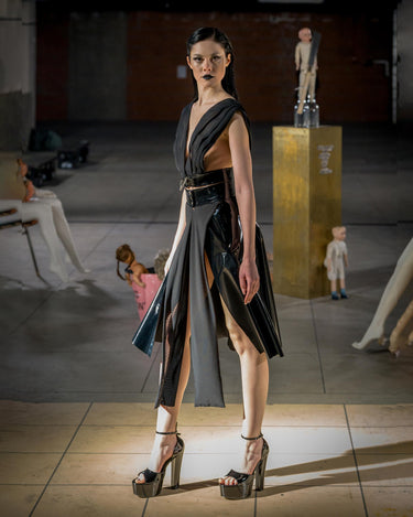 ONYX Flare Skirt High-shine patent flared skirt