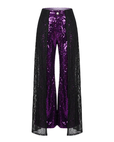 OATH Lace Pant Sequin and lace wide-leg trousers