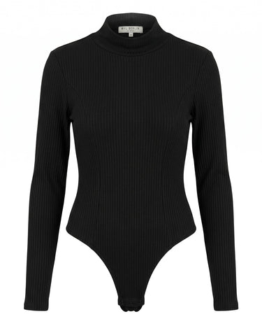 RIBBED SECOND SKIN BODYSUIT - Minimal ribbed bodysuit with sculptural compression