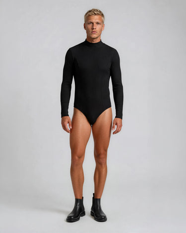 RIBBED SECOND SKIN BODYSUIT - Minimal ribbed bodysuit with sculptural compression