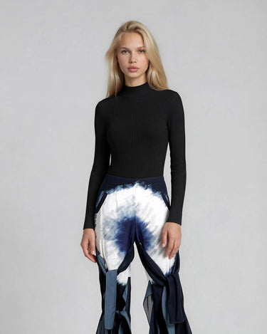 RIBBED SECOND SKIN BODYSUIT - Minimal ribbed bodysuit with sculptural compression