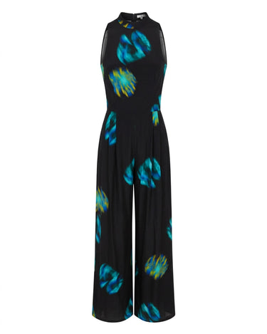 OATH Backless Suit - Backless wide-leg onesie suit with print
