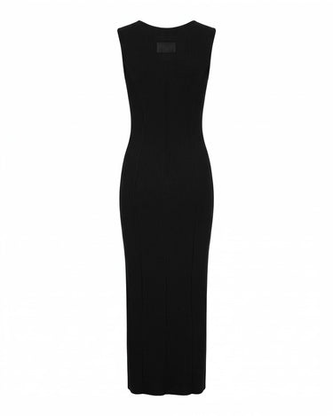 RIBBED COLUMN DRESS Minimal ribbed dress with elongated silhouette
