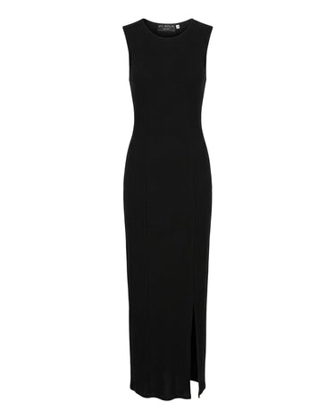 RIBBED COLUMN DRESS Minimal ribbed dress with elongated silhouette