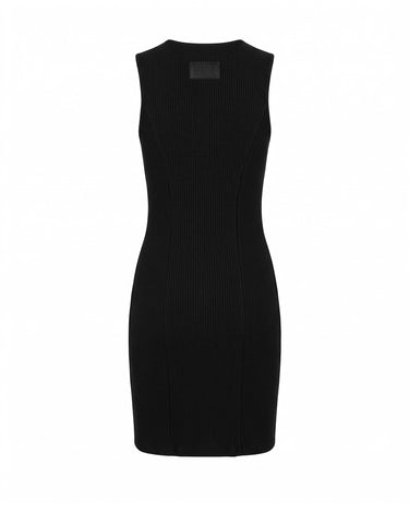 RIBBED MIDI DRESS - Minimal ribbed dress with controlled silhouette