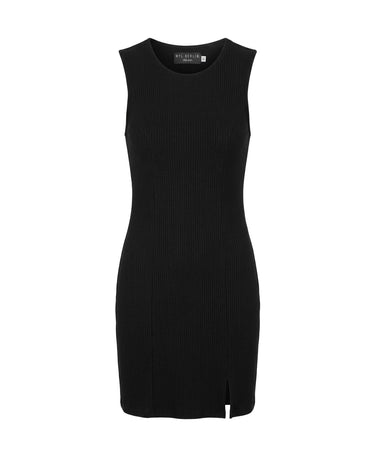 RIBBED MIDI DRESS - Minimal ribbed dress with controlled silhouette