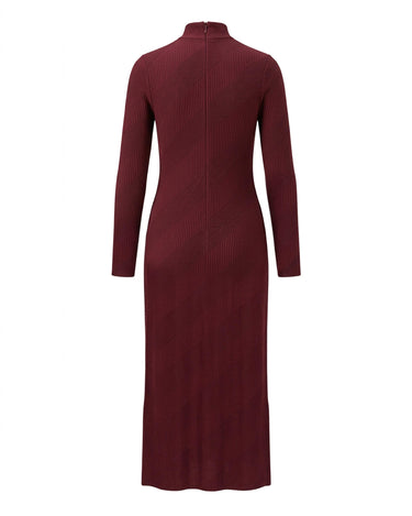 DIAGONAL RIB MAXI DRESS - Structured ribbed maxi dress with directional paneling