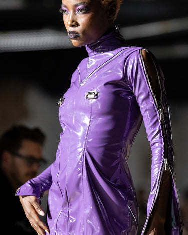 OATH Cipher Dress - Technical patent zip-up mini dress