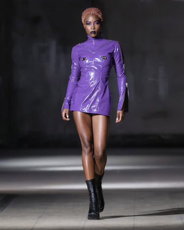 OATH Cipher Dress - Technical patent zip-up mini dress