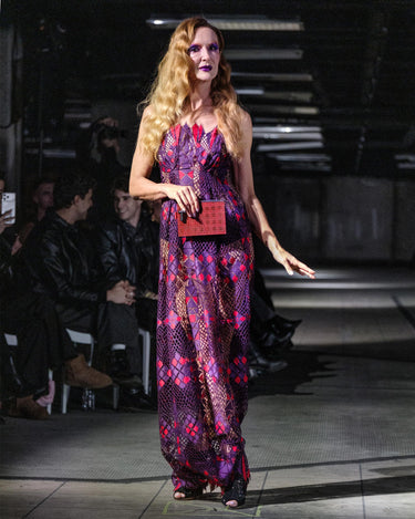 OATH Geometric Gown - Artisanal geometric lace maxi gown