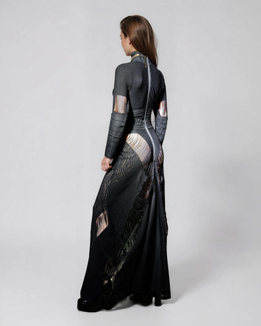 OATH Sentinel Gown - Deconstructed technical maxi dress with padding