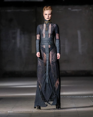 OATH Sentinel Gown - Deconstructed technical maxi dress with padding