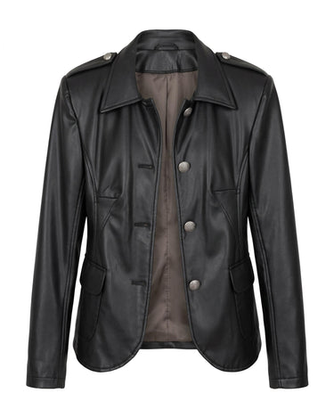 OATH Leather Blazer - Structured organic leather blazer jacket