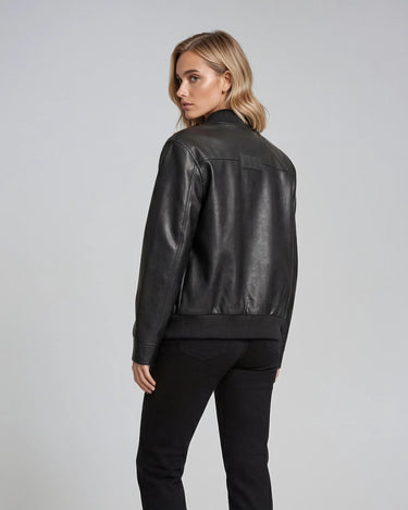 STRUCTURED LEATHER JACKET - Architectural leather jacket with sharp construction