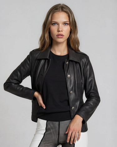 OATH Leather Blazer - Structured organic leather blazer jacket