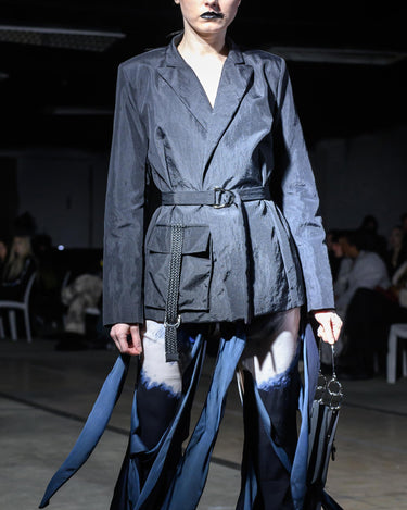 OATH Belted Blazer - Belted technical tailored blazer with hardware