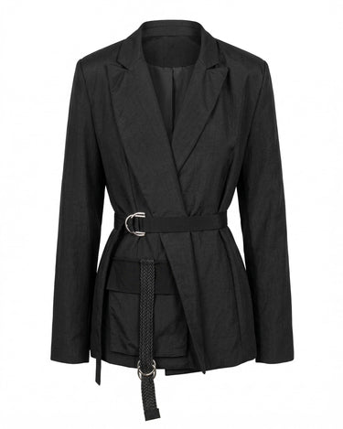 OATH Belted Blazer - Belted technical tailored blazer with hardware