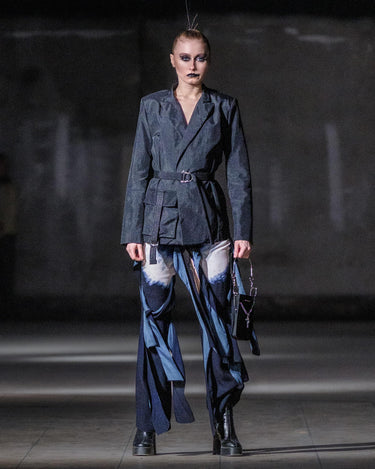 OATH Belted Blazer - Belted technical tailored blazer with hardware