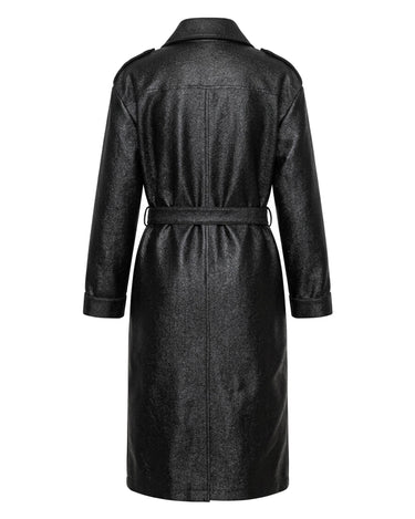 ZIP LEATHER OPTICS TRENCH COAT back