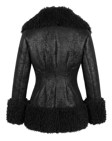 STRUCTURED FAUX FUR JACKET - Fitted jacket with sculptural volume and textured contrast