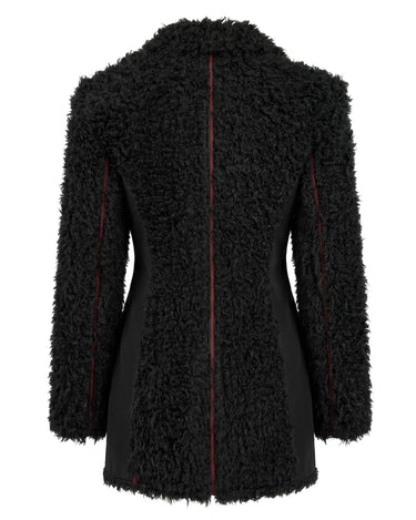 REDLINE Shaggy Jacket - Contrast-stitch shaggy faux-fur jacket