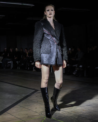 REDLINE Shaggy Jacket - Contrast-stitch shaggy faux-fur jacket