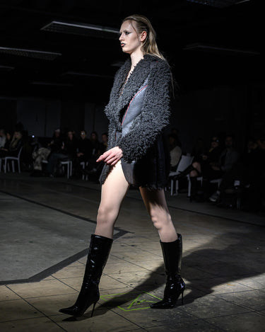 REDLINE Shaggy Jacket - Contrast-stitch shaggy faux-fur jacket