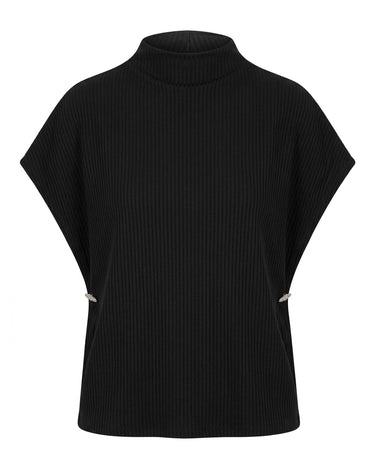 RIB BATWING TOP - Structured oversized rib top with batwing sleeves