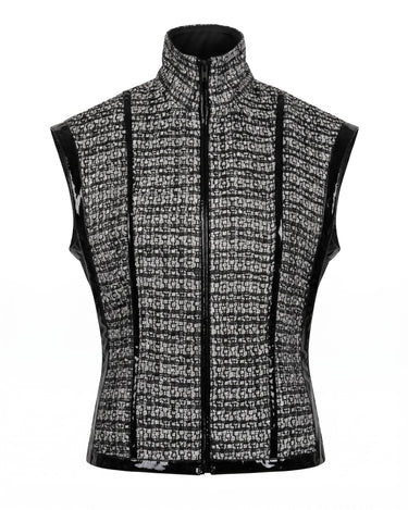 GRID Armor Vest - Textured black and silver structured sleeveless vest