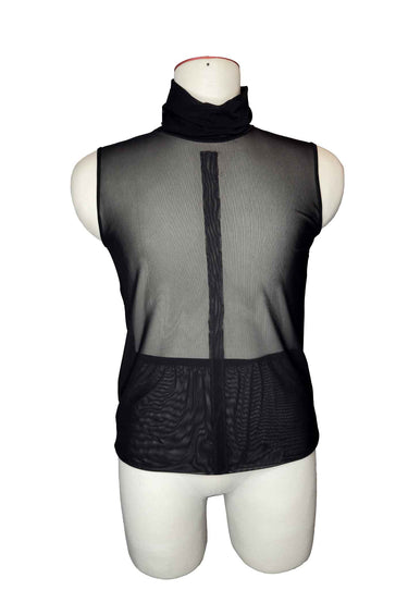 OBSCURA Sleeveless Turtleneck Mesh Top