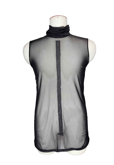 OBSCURA Sleeveless Turtleneck Mesh Top