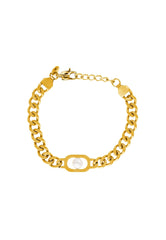 Thick Curb Chain Pearl Bracelet - MYL BERLIN - 4260654111231 - 4260654111231