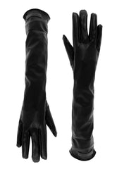 Long Leather Gloves With Elegenat Hole Pattern - MYL BERLIN - 4260654112825