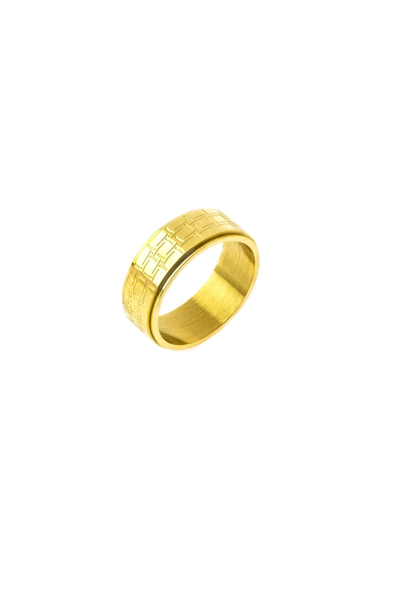 Pasarel - 14k Yellow Gold & Sterling Silver Jade Rotating Ring